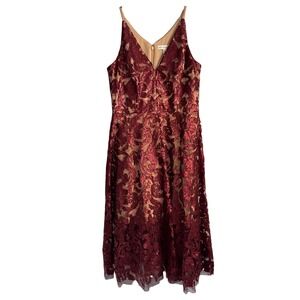 Dress The Population Size Large Burgundy Red Sequin Cocktail Dress NWT